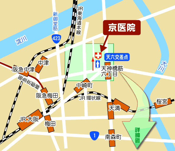 京医院 地図(広域)